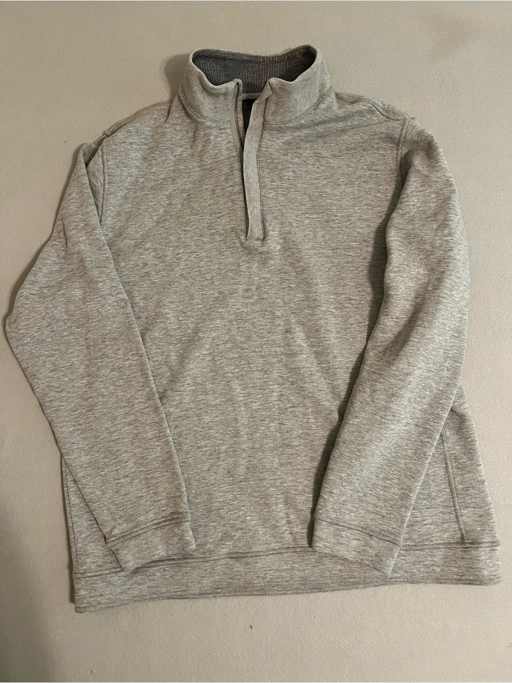Claiborne Men's Heather Gray Zip Mock-Neck Sweater